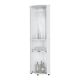 thumbnail image 4 of WGYPRIME 74.8" Tall Corner Wine Cabinet, Modern Corner Bar Cabinet with 3 Tier Shelves & Glass Door, Wooden Corners Cabinet for Dining Room, Living Room, 4 of 6