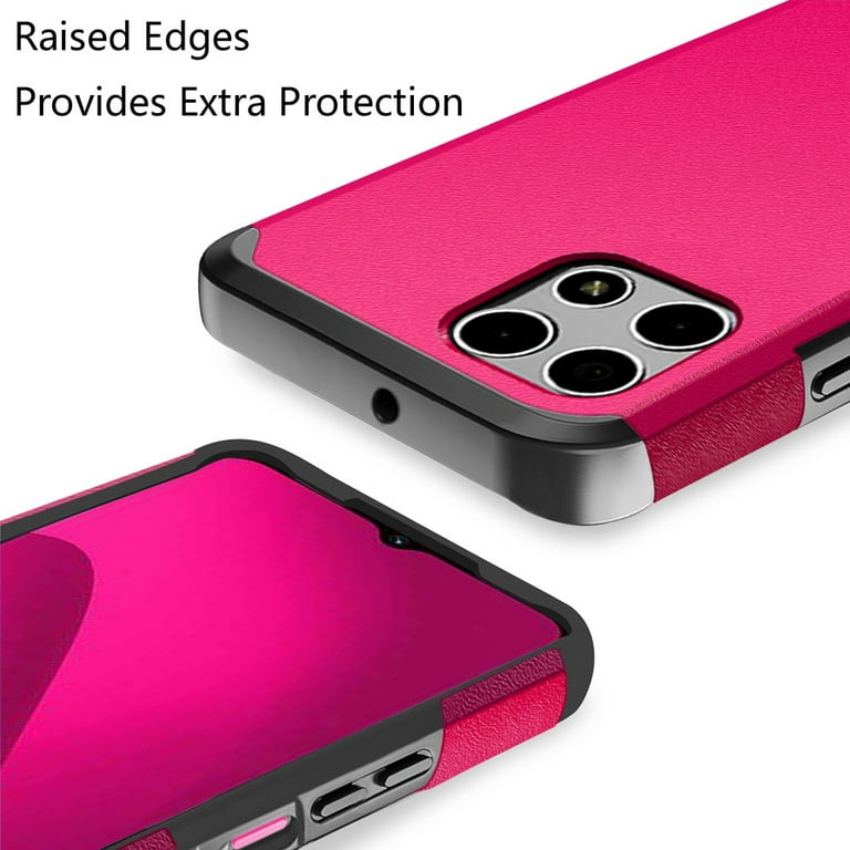 Designed for T-Mobile Revvl 7 5G Tough Strong Protection Shock Absorption Hybrid Dual Layer Hard PC TPU Rubber + Screen Protector Phone Case Cover [