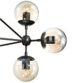 thumbnail image 5 of Possini Euro Design Gable Black Large Chandelier 41 1/2" Wide Mid Century Modern Cognac Glass Shade 10-Light Fixture for Dining Room Kitchen Island, 5 of 10