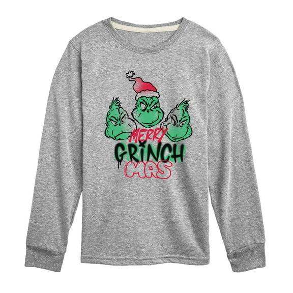 Dr. Seuss The Grinch - Christmas - Spray Painted Merry Grinchmas - Toddler & Youth Long Sleeve Graphic T-Shirt