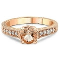 thumbnail image 4 of Pompeii 1 Ct Morganite & Diamond Vintage Engagement Ring in 14k Rose Gold (G/H,I1-I2), 4 of 4