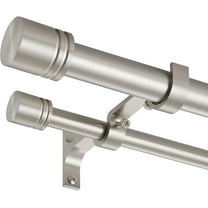 Double Curtain Rods 72-144 Inches for Windows, 1 Inch Diameter Adjustable Heavy Duty Drapery Rod with Aluminum Alloy Brackets and Finials, Modern Stylish Dual Curtains Rod, Brushed Nickel