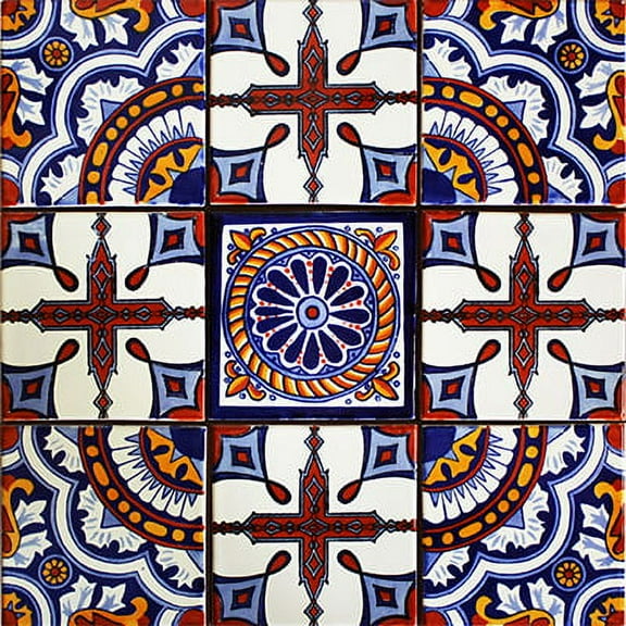 Cardiel Mexican Tile Set Backsplash Mural