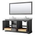 thumbnail image 3 of Wyndham Collection 72" Oval Sinks Wood Double Bathroom Vanity in Dark Gray, 3 of 6