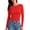 Red, variant on MOYIKO Boat Neck Long Sleeve Shirt for Woman Slim Fitted Black T Shirts Basic Ribbed Knit Tees Tight Tops