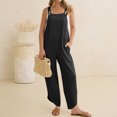 thumbnail image 2 of Women's Casual Loose Bib Jumpsuit Wide Leg Sleeveless Pocket Overall Romper, 2 of 6