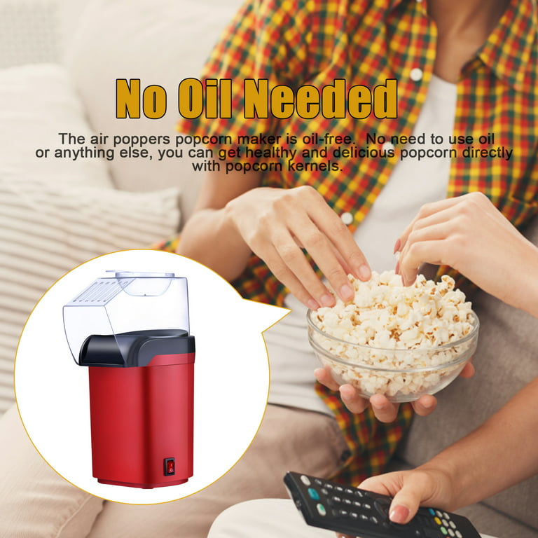 US Hot Air Popcorn Poppers Machine Home DIY Electric Popcorn Maker Oil-Free  110V
