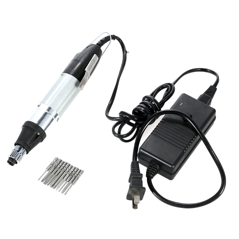 Powerful AC110V 220V Powered Electric Screwdriver Kit with Stepless Speed Regulation, 10pcs Bits