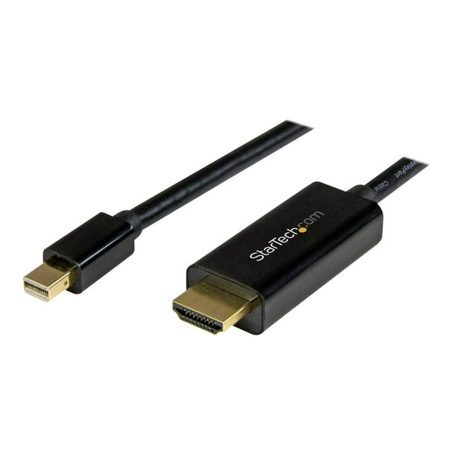 StarTech.com Mini DisplayPort to HDMI Adapter Cable - mDP to HDMI Adapter with Built-in Cable - Black - 5 m (15 ft.) - Ultra HD 4K 30Hz (MDP2HDMM5MB) - Adapter cable - Mini DisplayPort male to HDMI male - 16.4 ft - black - 4K support