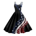 thumbnail image 4 of SAATLERI July 4th Womens Dresses Patriotic Star Striped Dresses A Line Sleeveless USA Flag Beach Punk Evening Party Dress, 4 of 5