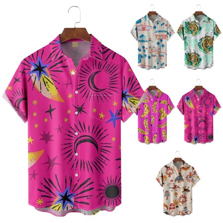 

Adult Casual Button Down Polo Shirts Fashion Holiday Blouses Sizes Kids-Adult Unisex