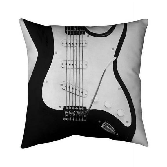 26 x 26 in. Black Electric Guitar-Double Sided Print Indoor Pillow