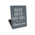 thumbnail image 3 of Remove Shoes Novelty Decor, Metal Wall Sign - 10x14 Inches, 3 of 4