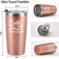 thumbnail image 3 of 50th Birthday Gifts for Women, 21 With 29 Years Experience Insulated Stainless Steel Tumbler Birthday Gifts Anniversary Decoractions for Best Friends Coworker Mom Mother, 20 Oz, Rose Gold, 3 of 6
