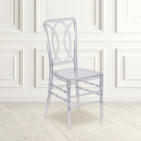 Flash Furniture 2 Pack Flash Elegance Crystal Ice Stacking Chair with Designer Back - Event Chair - UV Resistant