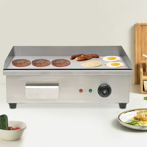 3000w Electric Countertop Griddle Flat For Restaurant Grill BBQ Thermostat 22"