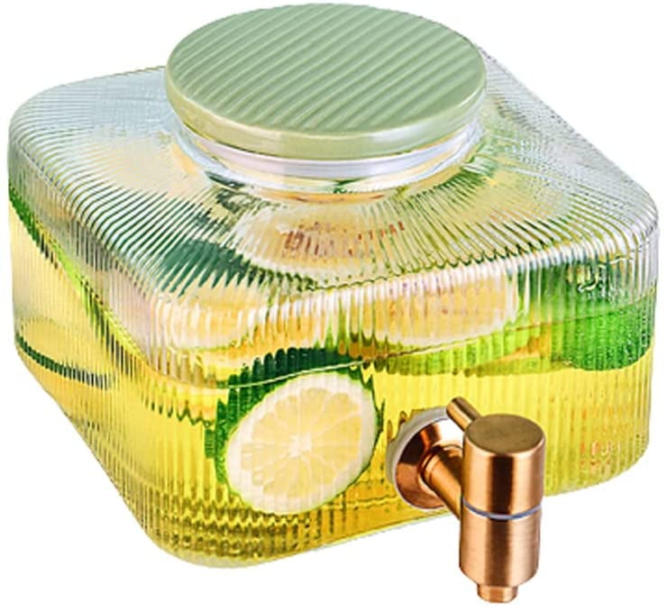 5L Drink Dispenser For Fridge - Transparent Plastic With Spigot, Leakproof Lid, Large Opening