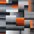 thumbnail image 7 of Emma + Oliver 8x10 Modern Cubist Olefin Accent Rug in Gradient Shades of Black, Gray and Orange with Natural Jute Backing, 7 of 7