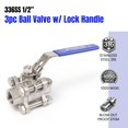 thumbnail image 2 of Válvula de bola Midline Valve de 1/2" de acero inoxidable, de 3 piezas, 2 of 7