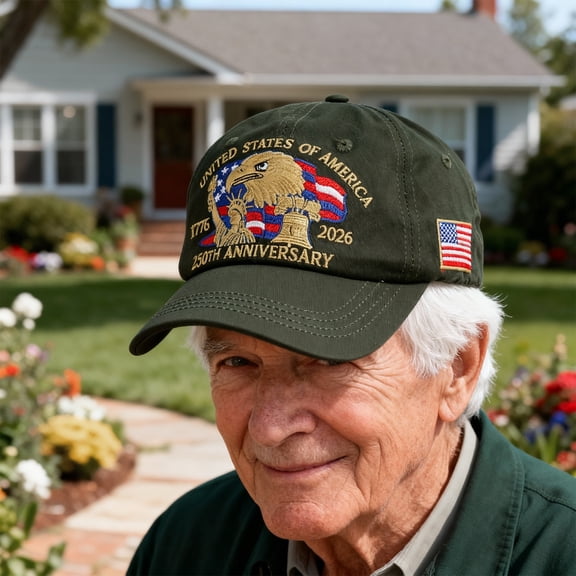 YIBAGA 250th Anniversary USA Hat – United States 250th Anniversary Adjustable Patriotic Baseball Cap, Army Green