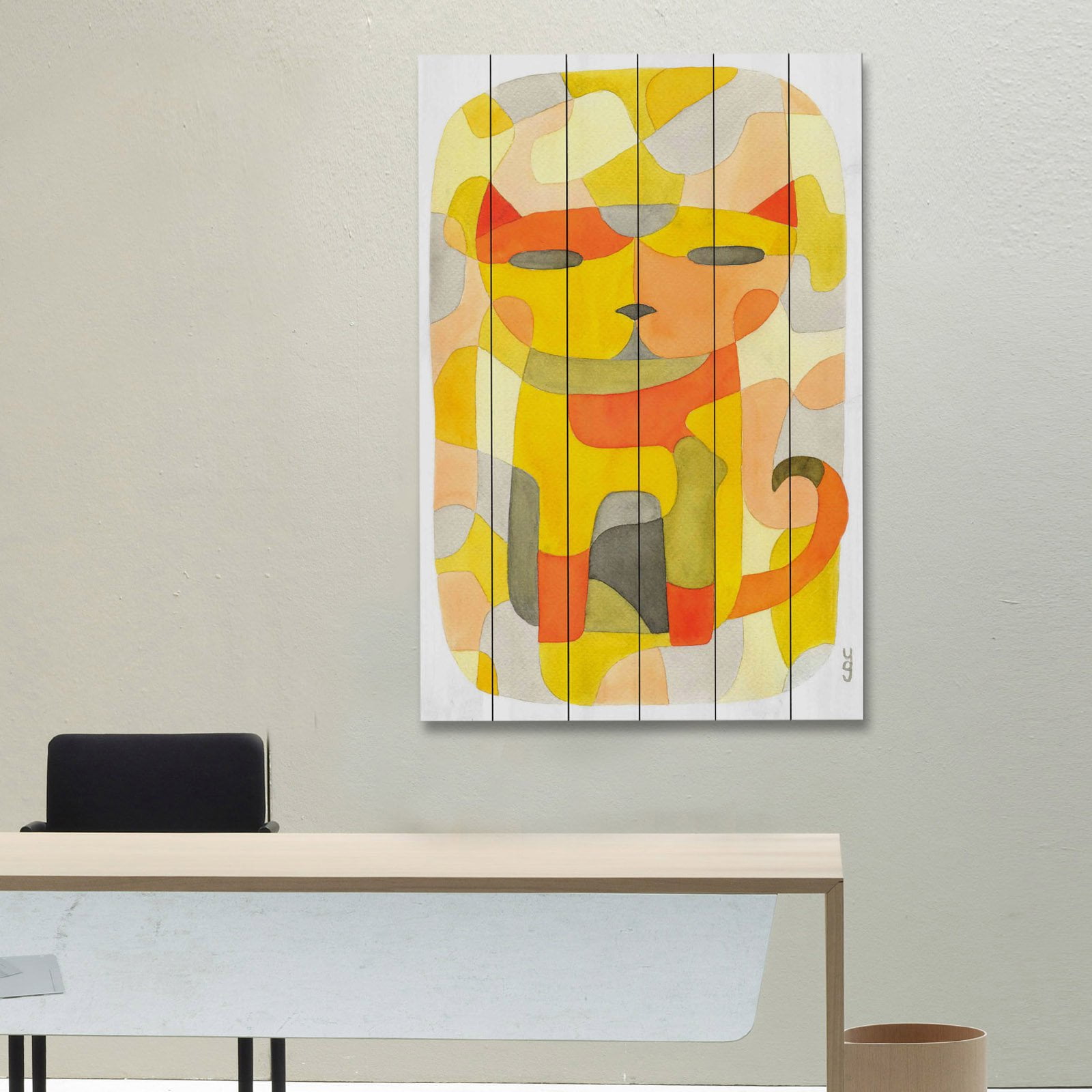 Marmont Hill "Cat 1" by Yolanta Gawlik Painting Art Print on White Wood