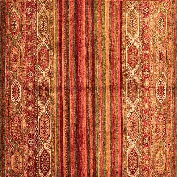 Ahgly Company Indoor Square Oriental Orange Traditional Area Rugs, 4' Square