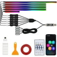 thumbnail image 1 of Neoflow Dynamic RGB Interior Light Kit-6 Light Strips Kit, Acrylic Led Lights for Car with Dynamic Color Chasing, Adjustable Brightness for Lnterior Into A Dynamic and Colorful Space (B), 1 of 7