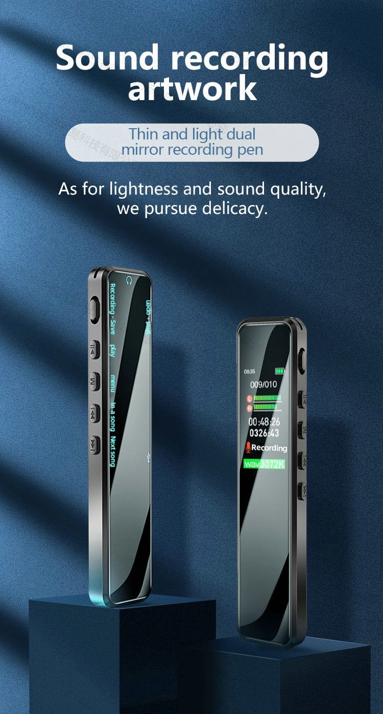 GL-82 Professional Mini Digital Voice Recorder Activated MP3 Stereo Audio Ultrathin Portable 3072Kbps with Timing Dictaphone Function