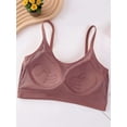 thumbnail image 3 of Spencer Women's Pullover Comfort Bralette, Sizes M-XL, Cami Bras U-Neck Padded Seamless Straps Bralette for Women, Purple, 3 of 10