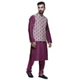 thumbnail image 2 of Atasi Ethnic Dupion Silk Kurta Pyajama Set With Printed Nehru Jacket For Mens, 2 of 3