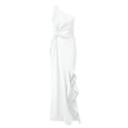 thumbnail image 5 of Aayomet Long Evening Gowns for Women Off the Shoulder Ruffle Party Dresses Side Split Beach Maxi Dress,White XXL, 5 of 5