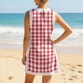 thumbnail image 7 of Short Sets Women 2 Piece Outfits Summer Crew Neck Tank Top and Shorts Set Sleeveless Cute Matching Sets Lounge Wear Red L, 7 of 7
