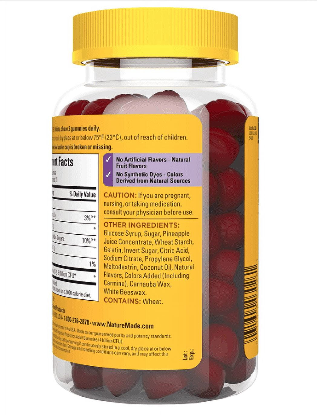 Nature Made Ultra Strength Digestive Probiotics Gummies 8 Billion CFU per Serving, 42 Gummies, to Support Digestive Health