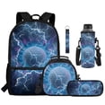 thumbnail image 2 of Yuyamidu Lightning Golf Ball Kids Backpack with Lunch Box, Water Bottle Sleeve, Pencil Case & Keychain, 17 inch Lightweight Sturdy Bookbag Set for Boys Ages 8-12, Elementary 3rd-6th Grade, 2 of 7