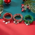 thumbnail image 4 of PISONIC 3Pcs Christmas Bracelet Set Santa Claus Snowflake Christmas Tree Beaded Stretch Bracelet for Women Thanksgiving Xmas Holiday Party Gifts, 4 of 7