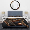 thumbnail image 3 of Designart "Sunburst Geode in Black and Orange Citrine I" Stone Geode Bedding Covert Set - Landscapes Black Traditional Bed Set With 2 Shams, 3 of 5