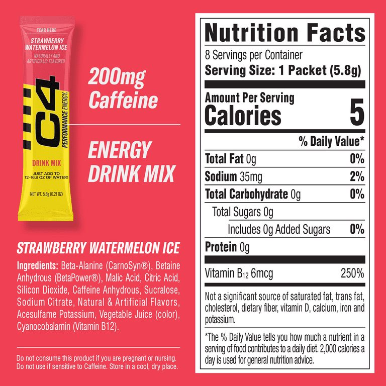 C4 Performance Energy Powder Mix Strawberry Watermelon Ice