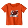 thumbnail image 3 of WERYOUNG Girls Boys Tee Casual Rugby Football Printed Round Neck Short Sleeve Tee Shirts Baby Soft T-Shirts,Orange,5-6 Years, 3 of 3