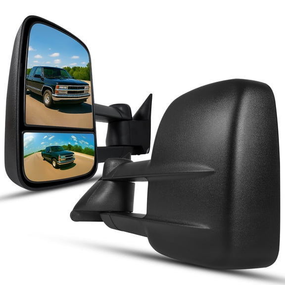 Spec-D Tuning Manual Extendable Tow Towing Mirrors, Compatible with 1988-1998 Chevy GMC C/K 1500 2500 3500, Left Right Pair Assembly