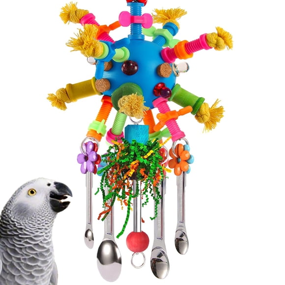 Cucharas de acero inoxidable Parrot Toys YIXUND para loros pequeños