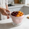 thumbnail image 5 of Mini Colander with Handle – 2 in 1 Double Layer Vegetable Washing & Fruit Strainer, Detachable Food Bowl for Berries Pasta, Space Saving Kitchen Colander with Transparent Outer Bowl (1PC), 5 of 5