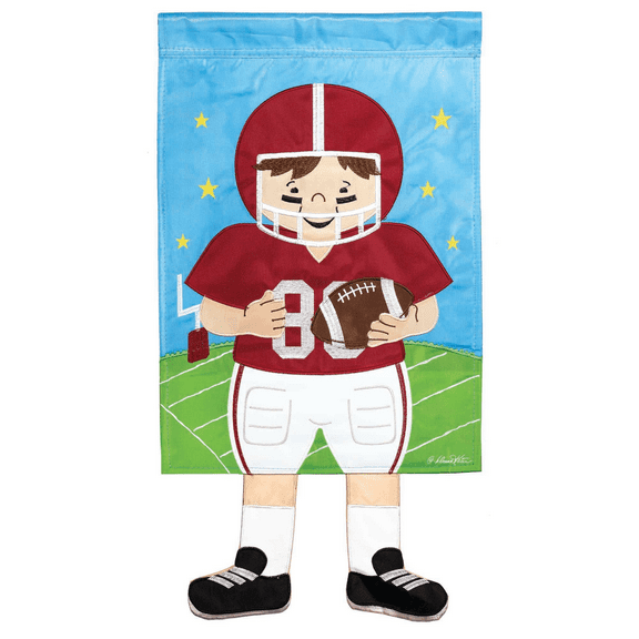 Magnolia Gardens M011271 13 x 18 in. Football Crimson Applique Garden Flag