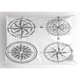 thumbnail image 1 of Compass Pillow Sham Seafaring Design Set of Windroses in Black and White Sailing Away Journey Themed, Decorative Standard King Size Printed Pillowcase, 36 X 20 Inches, Black White, by Ambesonne, 1 of 2
