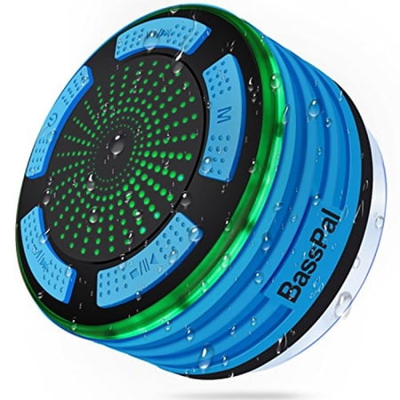 Bluetooth Speakers, Basspal IPX7 Portable Wireless Waterproof Speaker with FM Radio and LED