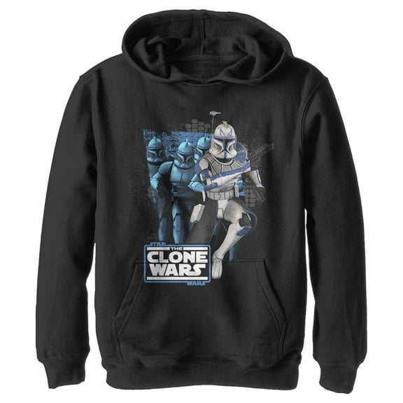 Boy's Star Wars: The Clone Wars Captain Rex Mashup  Pull Over Hoodie Black X Large