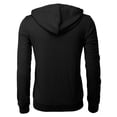 thumbnail image 3 of H2H Mens Casual Slim Fit Long Sleeve Lightweight Zip-up Hoodie With Kanga Pocket (CMOHOL048), 3 of 6
