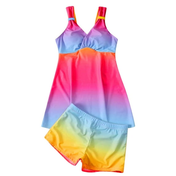 Women's High Waisted Bathing Suit Swimsuit Tankini Tummy Control Bathing Suits for Girls