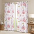 thumbnail image 2 of Manfei Girls Kawaii Ribbon Bow Butterflies Blackout Curtains Set of 2 (52x84 Each),Kids Teens Dreamy Princess Castle Window Curtains,Ultra Soft Home Decor, 2 of 6