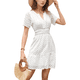 thumbnail image 1 of Falda de Talle Alto con Escote en V y Ojales en Forma de A, Color , Talla XL, 1 of 7