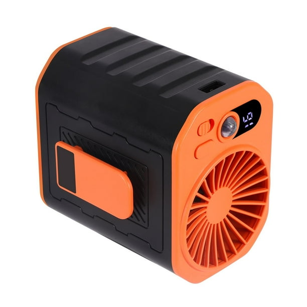 Wmhnj Ventilador de cintura para exteriores con pantalla digital, 6000 mAh, 3 velocidades, ajustable, manos libres, para senderismo, camping y deportes.